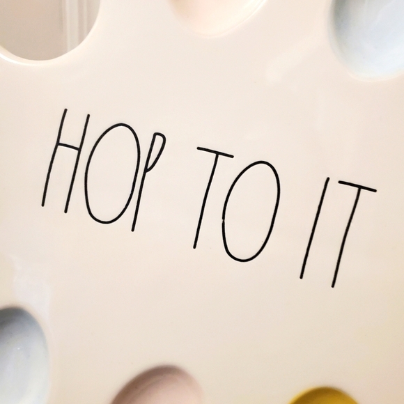 Rae Dunn Easter "Hop To It" Deviled Egg Platter Painter's Palette Dish - Picture 6 of 7